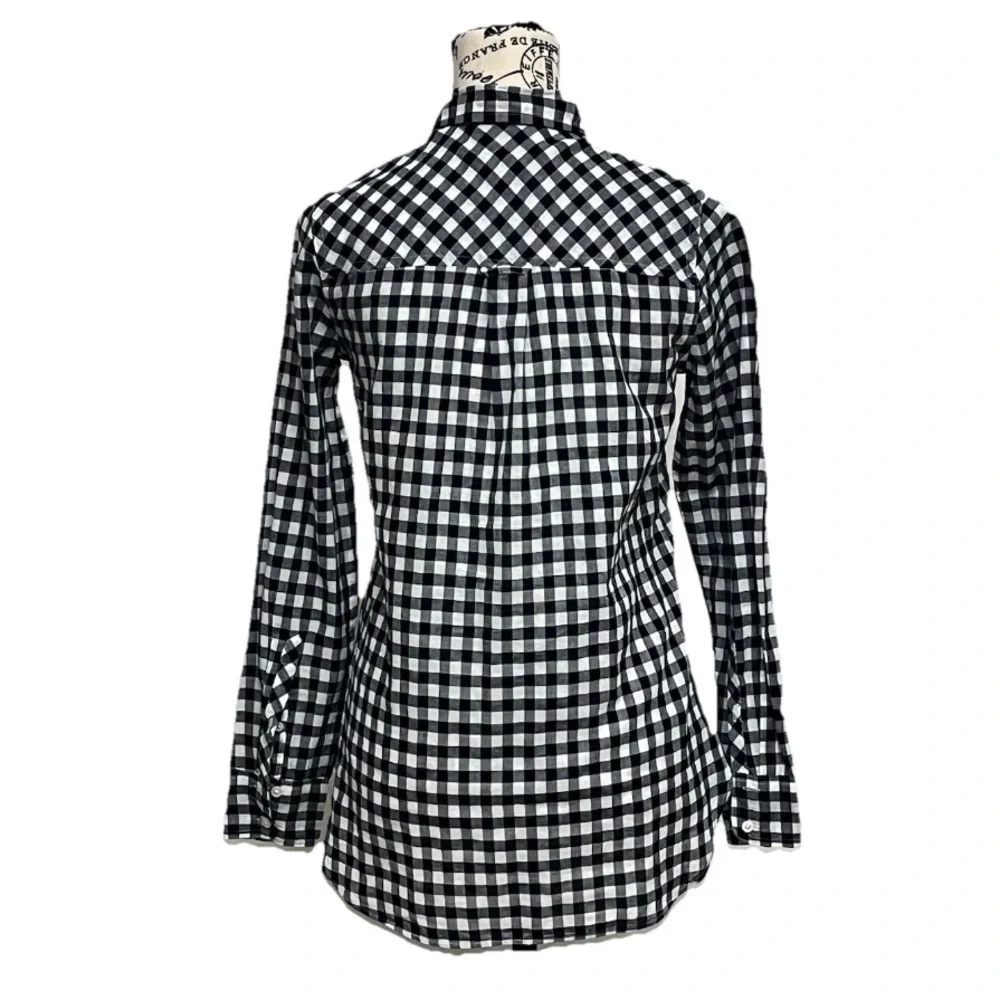 J.Crew Classic-Fit Boy Shirt in Crinkle Gingham Black White Check 00 Preppy